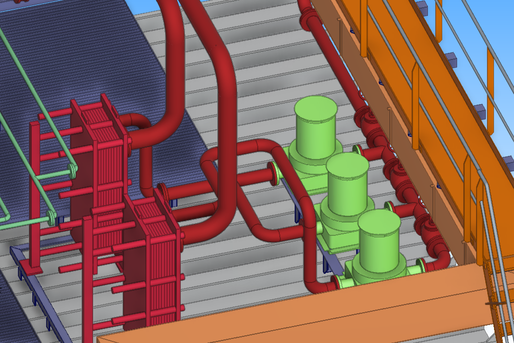 Piping layout in CADMATIC