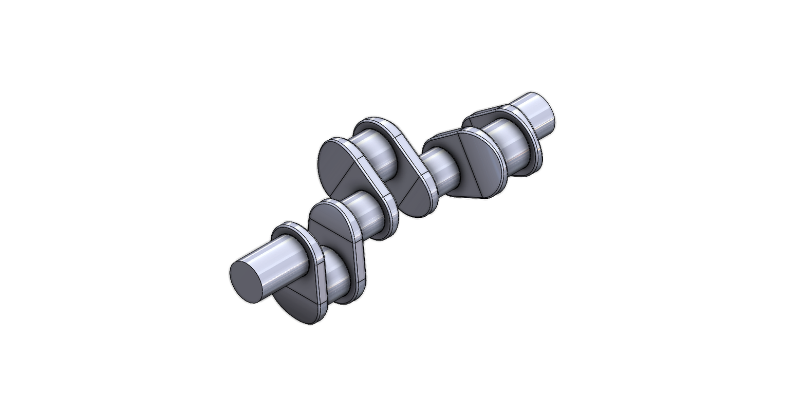 Crankshaft modelled in SolidWorks